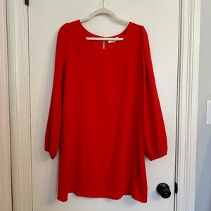 Sugarlips Orange Red Bell Sleeve Shift Dress